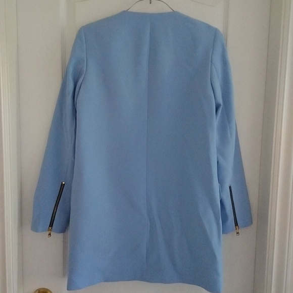 ZARA BNWT blue zip front frock coat - Picture 5 of 8